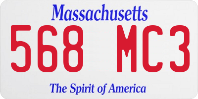 MA license plate 568MC3