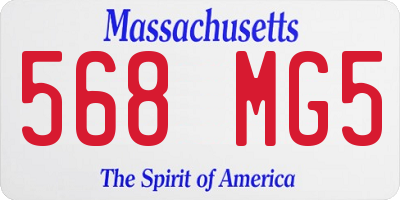 MA license plate 568MG5