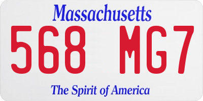 MA license plate 568MG7
