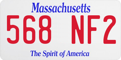 MA license plate 568NF2