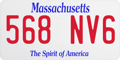 MA license plate 568NV6