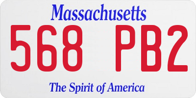 MA license plate 568PB2