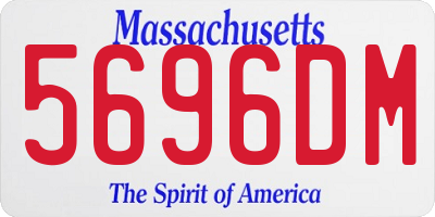 MA license plate 5696DM