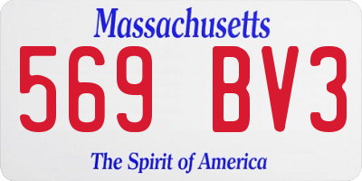 MA license plate 569BV3
