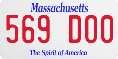 MA license plate 569DO0