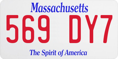 MA license plate 569DY7