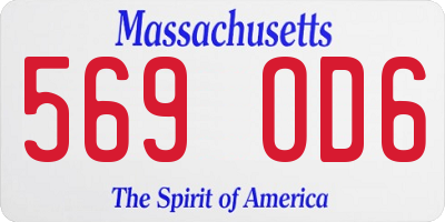 MA license plate 569OD6