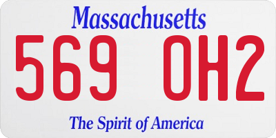 MA license plate 569OH2