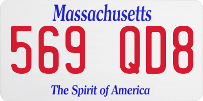 MA license plate 569QD8