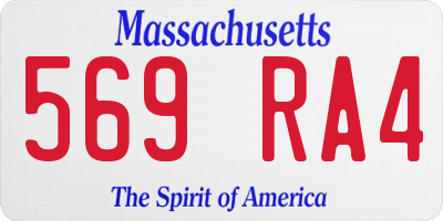 MA license plate 569RA4