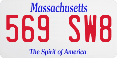 MA license plate 569SW8