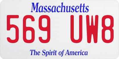 MA license plate 569UW8