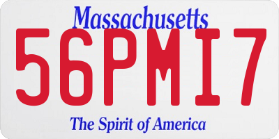 MA license plate 56PMI7