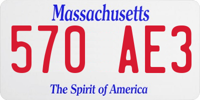 MA license plate 570AE3