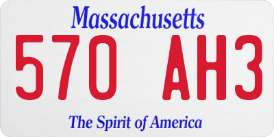 MA license plate 570AH3