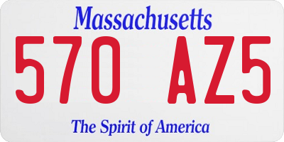 MA license plate 570AZ5