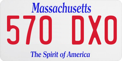 MA license plate 570DX0