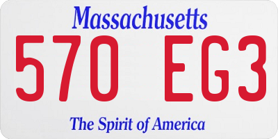 MA license plate 570EG3