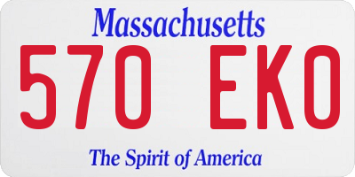 MA license plate 570EK0