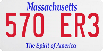 MA license plate 570ER3