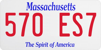 MA license plate 570ES7
