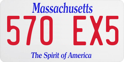 MA license plate 570EX5