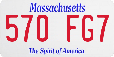 MA license plate 570FG7