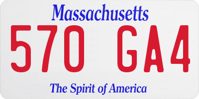 MA license plate 570GA4