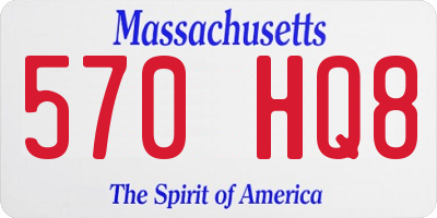 MA license plate 570HQ8