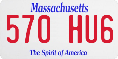 MA license plate 570HU6