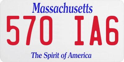 MA license plate 570IA6