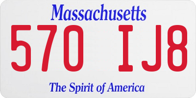 MA license plate 570IJ8