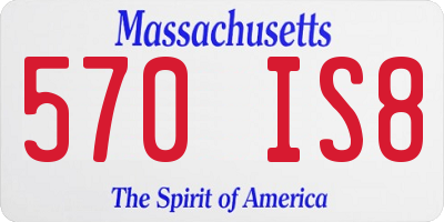 MA license plate 570IS8