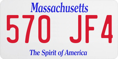 MA license plate 570JF4