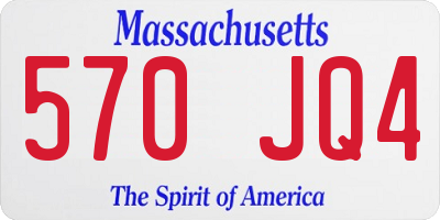 MA license plate 570JQ4