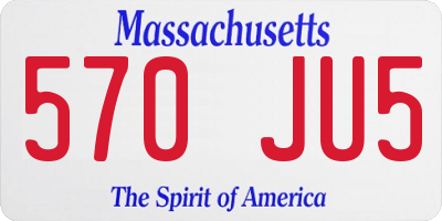 MA license plate 570JU5