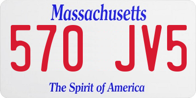 MA license plate 570JV5