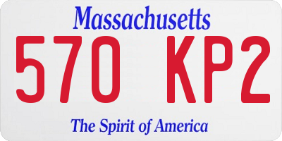 MA license plate 570KP2