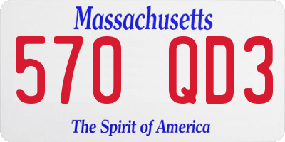 MA license plate 570QD3