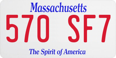 MA license plate 570SF7
