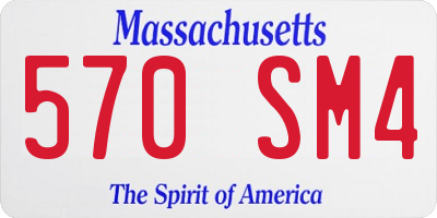 MA license plate 570SM4