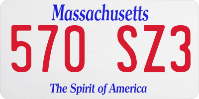 MA license plate 570SZ3
