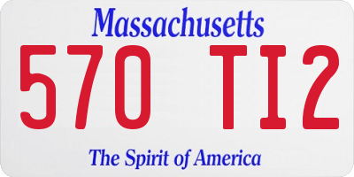 MA license plate 570TI2