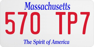 MA license plate 570TP7