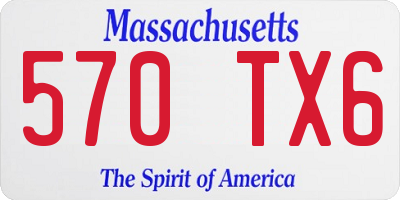 MA license plate 570TX6