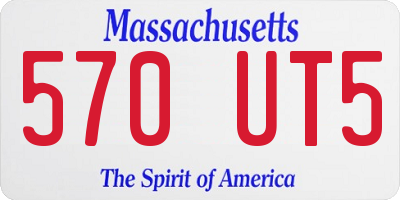 MA license plate 570UT5