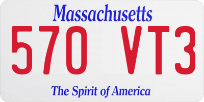 MA license plate 570VT3