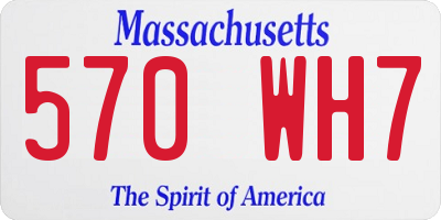 MA license plate 570WH7