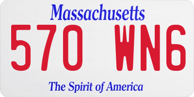 MA license plate 570WN6