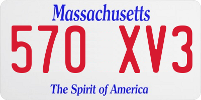 MA license plate 570XV3